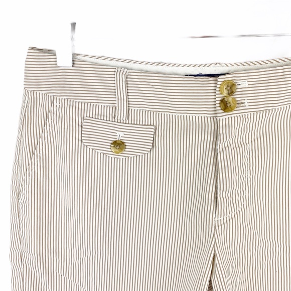 VINEYARD VINES Searsucker Tan White Bermuda Preppy Size 6 - Picture 3 of 6